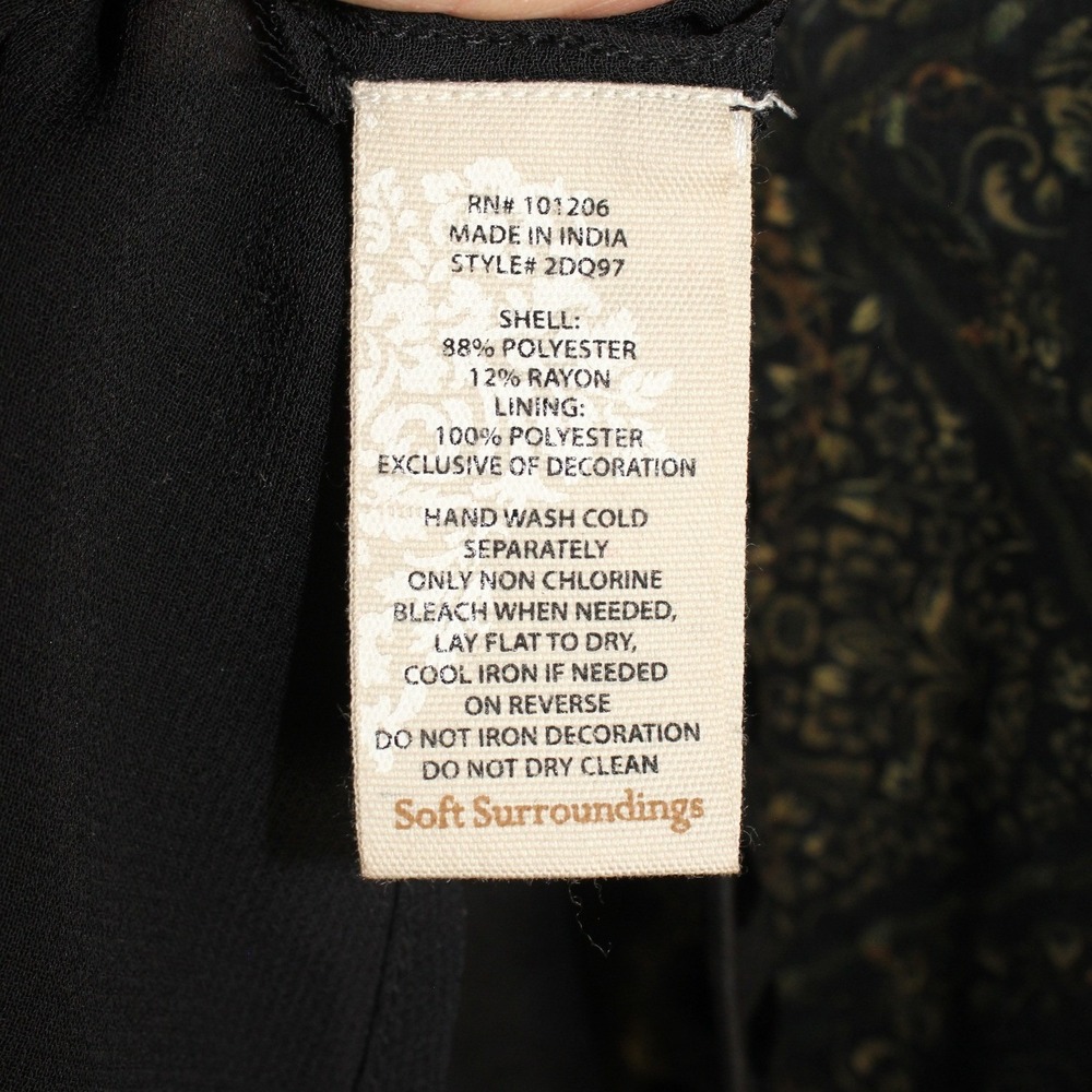 Soft Surroundings Adassa Tunic Top Sequin Velvet Patchwork Bohemian SZ Large - Picture 11 of 11